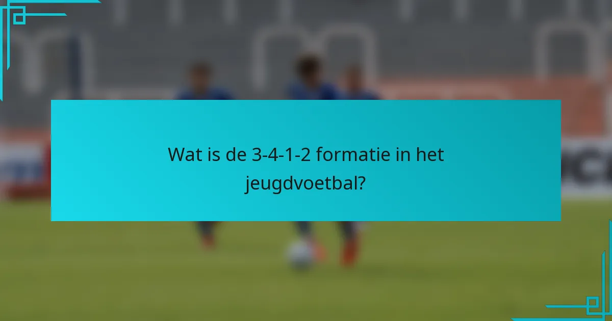 Wat is de 3-4-1-2 formatie in het jeugdvoetbal?