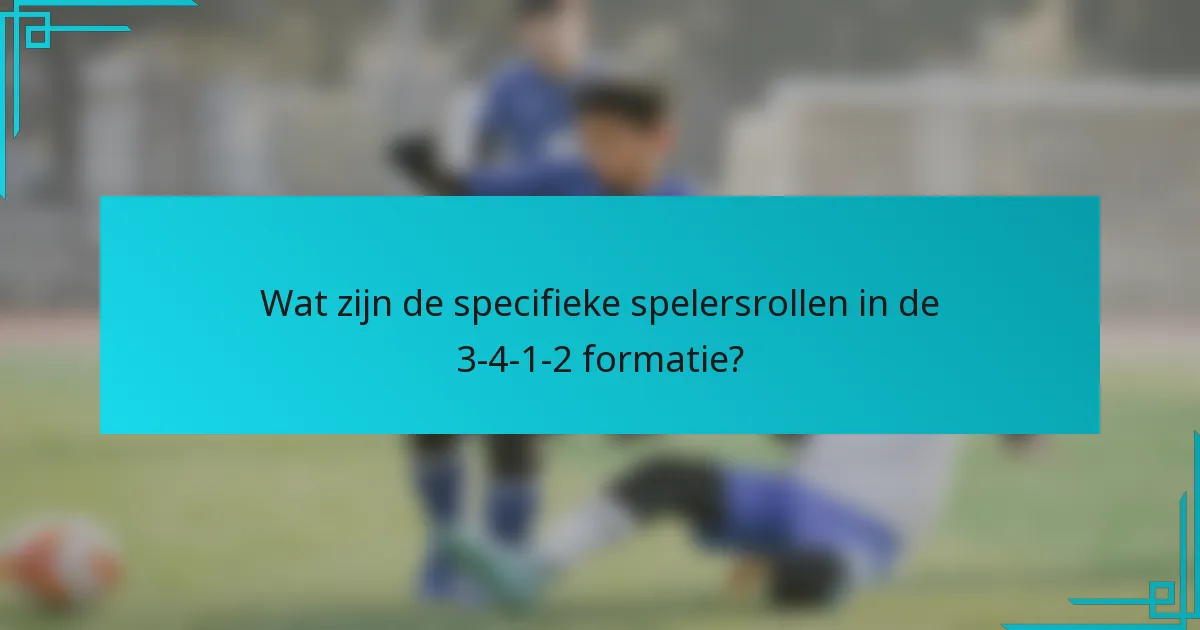 Wat zijn de specifieke spelersrollen in de 3-4-1-2 formatie?