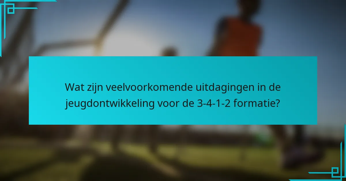 Wat zijn veelvoorkomende uitdagingen in de jeugdontwikkeling voor de 3-4-1-2 formatie?