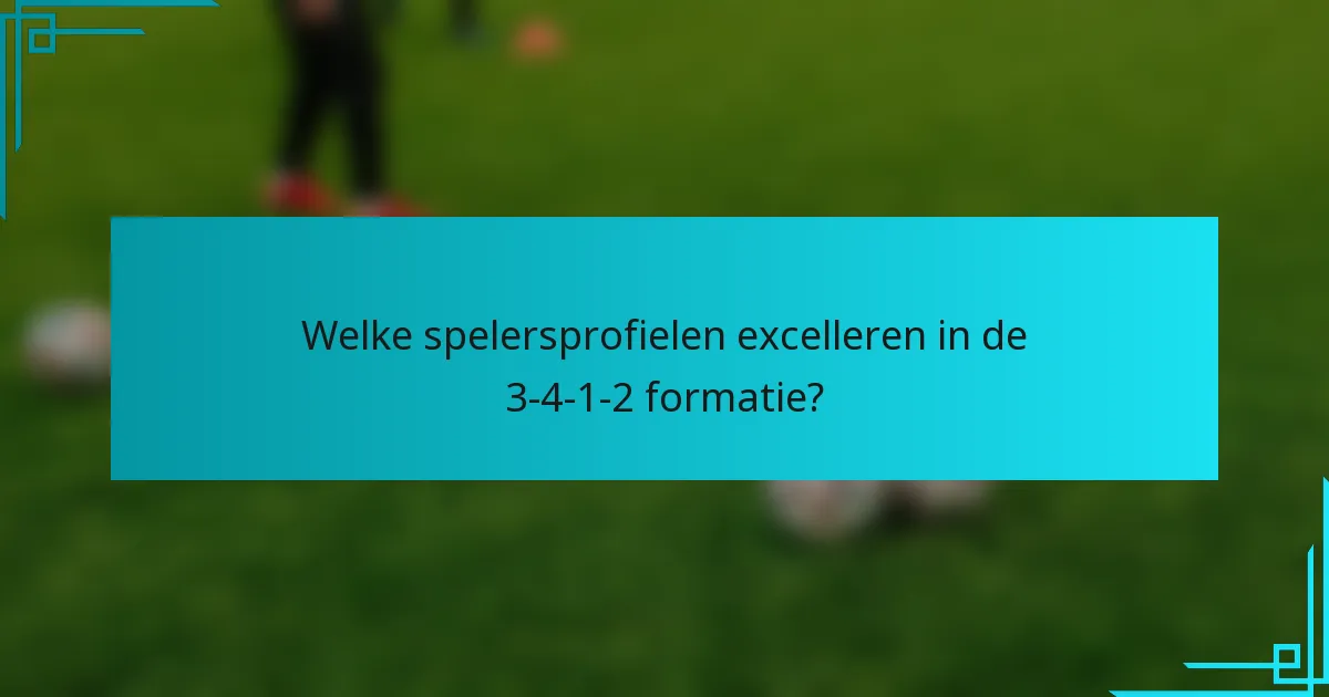Welke spelersprofielen excelleren in de 3-4-1-2 formatie?